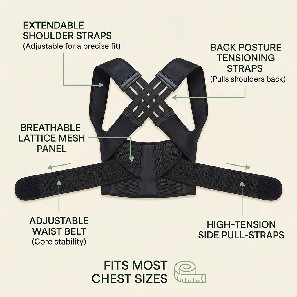 Vaayra Posture Corrector — Shoulder & Upper Back Support Belt